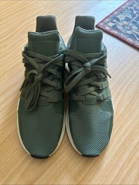 adidas Olive Green Lace-Up Athletic Sneakers